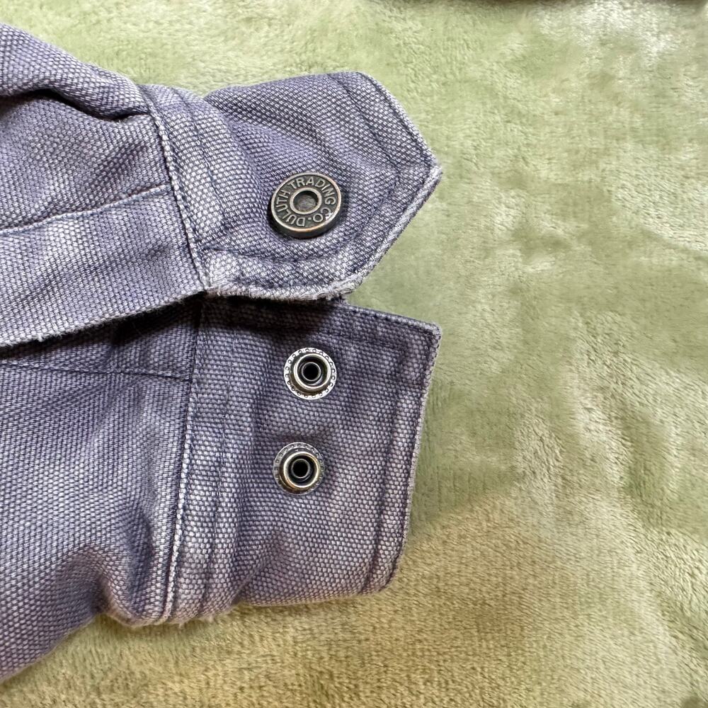 Duluth Trading Fleece Lined Canvas Shirt Jacket Shacket Love Heart Workwear M - Picture 9 of 16